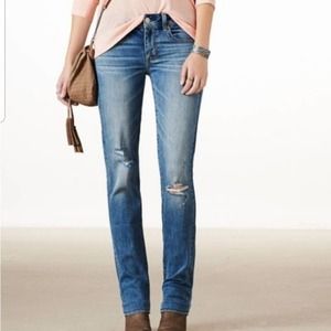 American eagle distressed original straight jeans size 28/30